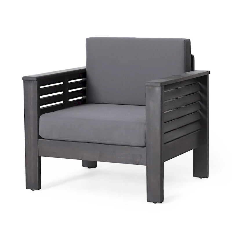 Acacia Wood Outdoor Loveseat and Coffee Table Set with Cushions