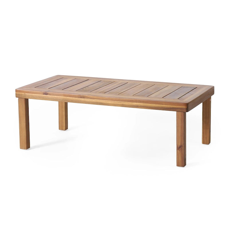 Acacia Wood Outdoor Loveseat and Coffee Table Set with Cushions