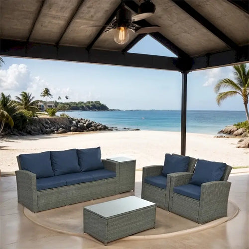 5 Set Wicker Furniture,Patio Furniture,Seasonal PE Wicker Furniture