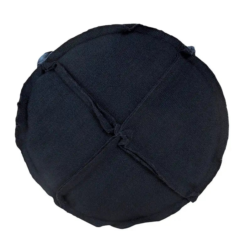 20 Blue Polyester Round Patchwork Indoor Outdoor Pouf Ottoman