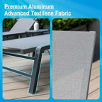Foldable Lounge Chairs with 5 Reclining Positions and Round Table - N/A