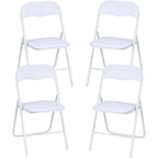 4 Folding Chairs with Cushion, with Non-Slip Feet Pads