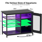 20-29 Gallon Fish Tank Stand with Power Outlets & LED Light