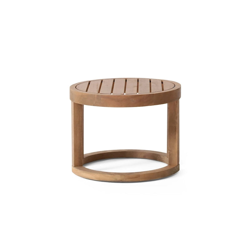 Outdoor Acacia Wood Side Table, 18 Solid Side Table for Patio, Pool, Porch ( Brown Wash)