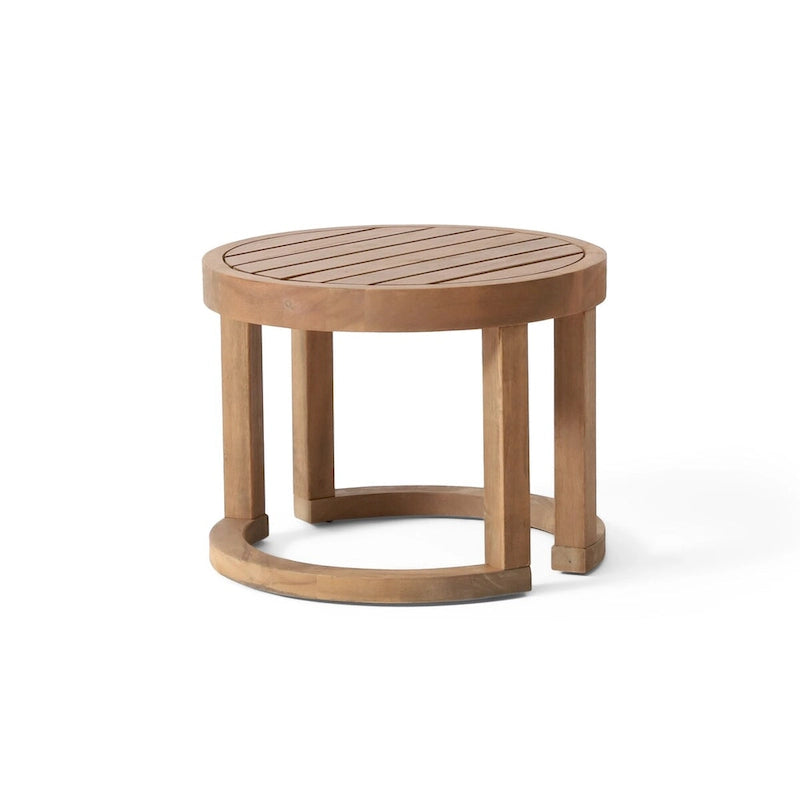 Outdoor Acacia Wood Side Table, 18 Solid Side Table for Patio, Pool, Porch ( Brown Wash)