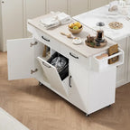Kitchen Island with Trash Can Storage Cabinet