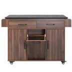 Kitchen Island with Trash Can Storage Cabinet