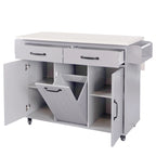 Kitchen Island with Trash Can Storage Cabinet