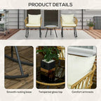 3 Piece Outdoor PE Rattan Conversation Set w/ 2 Rocking Chair & Table