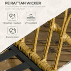 3 Piece Outdoor PE Rattan Conversation Set w/ 2 Rocking Chair & Table