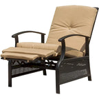 Patio Recliner Chair with Cushions,Adjustable Lounge Chair,Reclining Patio Chairs with Strong Extendable Metal Frame(1 Chair)