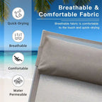 Chaise Lounge Set of 2 Patio Recliner Chairs with Adjustable Backrest and Removable Pillow for Beach Pool(2 Lounge Chair)