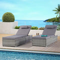 Outdoor Patio Chaise Lounge Chair,Lying in bed with PE Rattan and Steel Frame, PE Wickers