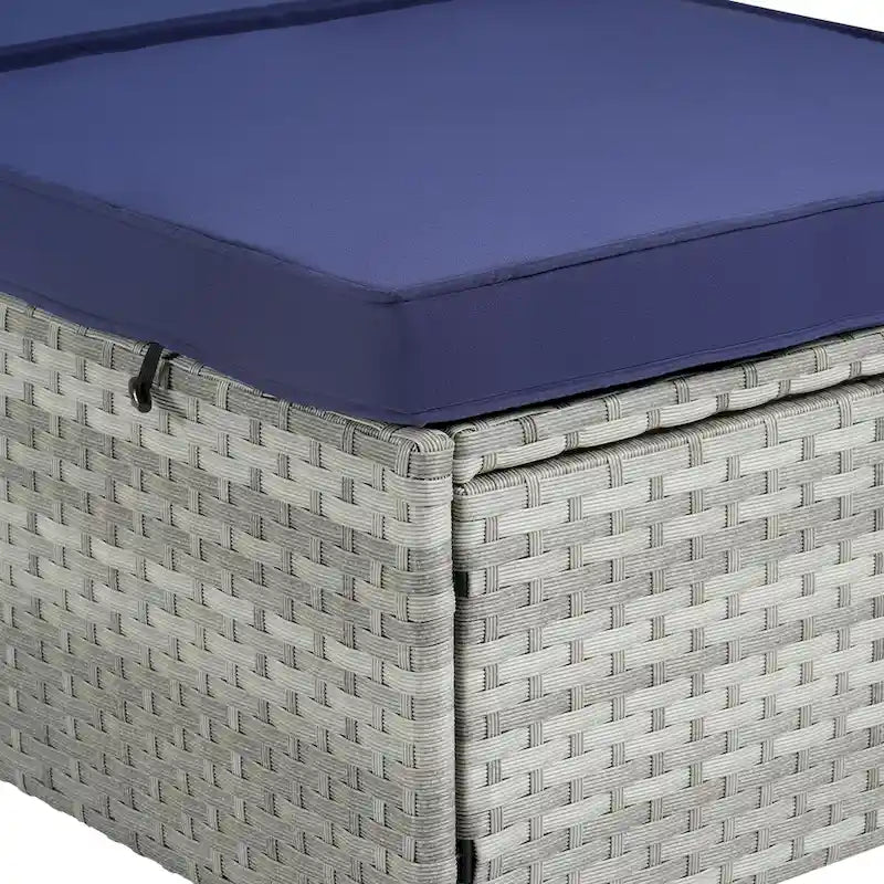 Outdoor Patio Chaise Lounge Chair,Lying in bed with PE Rattan and Steel Frame, PE Wickers
