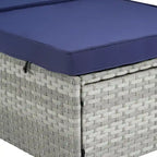 Outdoor Patio Chaise Lounge Chair,Lying in bed with PE Rattan and Steel Frame, PE Wickers