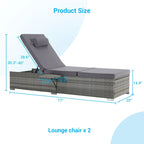 Outdoor Patio Chaise Lounge Chair,Lying in bed with PE Rattan and Steel Frame, PE Wickers