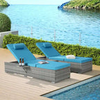Outdoor Patio Chaise Lounge Chair,Lying in bed with PE Rattan and Steel Frame, PE Wickers