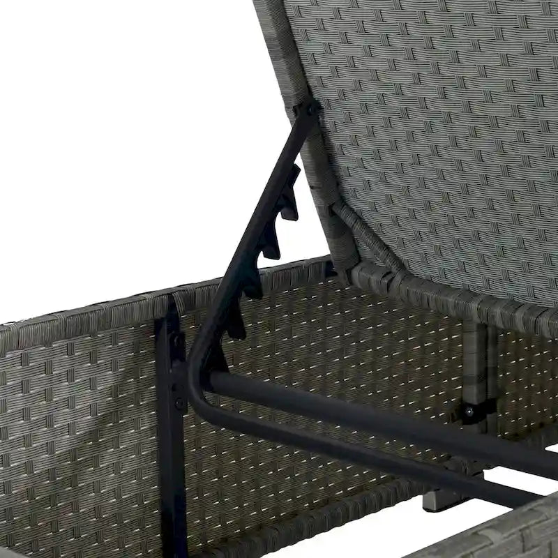 Outdoor Patio Chaise Lounge Chair,Lying in bed with PE Rattan and Steel Frame, PE Wickers
