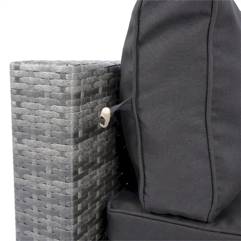 5 Pieces Outdoor Rattan Sectional Sofa with 2 Pillow and Table