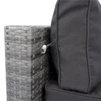 5 Pieces Outdoor Rattan Sectional Sofa with 2 Pillow and Table