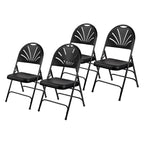 Hampden Furnishings Lusitano Collection Fan Back Folding Chair, Pack of 4