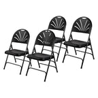 Hampden Furnishings Lusitano Collection Fan Back Folding Chair, Pack of 4