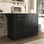 Kitchen Island with Drop Leaf,Kitchen Storage Cart with 3 Tier Pull Out Cabinet Organizer,Kitchen Cart on Wheels with Towel Rack