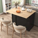 Kitchen Island with Drop Leaf,Kitchen Storage Cart with 3 Tier Pull Out Cabinet Organizer,Kitchen Cart on Wheels with Towel Rack