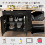 Kitchen Island with Drop Leaf,Kitchen Storage Cart with 3 Tier Pull Out Cabinet Organizer,Kitchen Cart on Wheels with Towel Rack