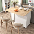 Kitchen Island with Drop Leaf,Kitchen Storage Cart with 3 Tier Pull Out Cabinet Organizer,Kitchen Cart on Wheels with Towel Rack