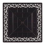 Black Aluminum Fire Table Set with Four Club Chairs