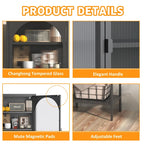 Metal Glass Door Display Storage Cabinet