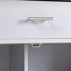 Rolling Kitchen Island with Divider and Internal Storage Rack