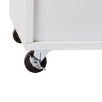 Rolling Kitchen Island with Divider and Internal Storage Rack