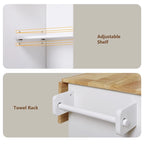 Rolling Kitchen Island with Divider and Internal Storage Rack