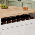 Kitchen Island Cart with Solid Wood Top and Rolling Wheels