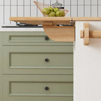 Kitchen Island Cart with Solid Wood Top and Rolling Wheels