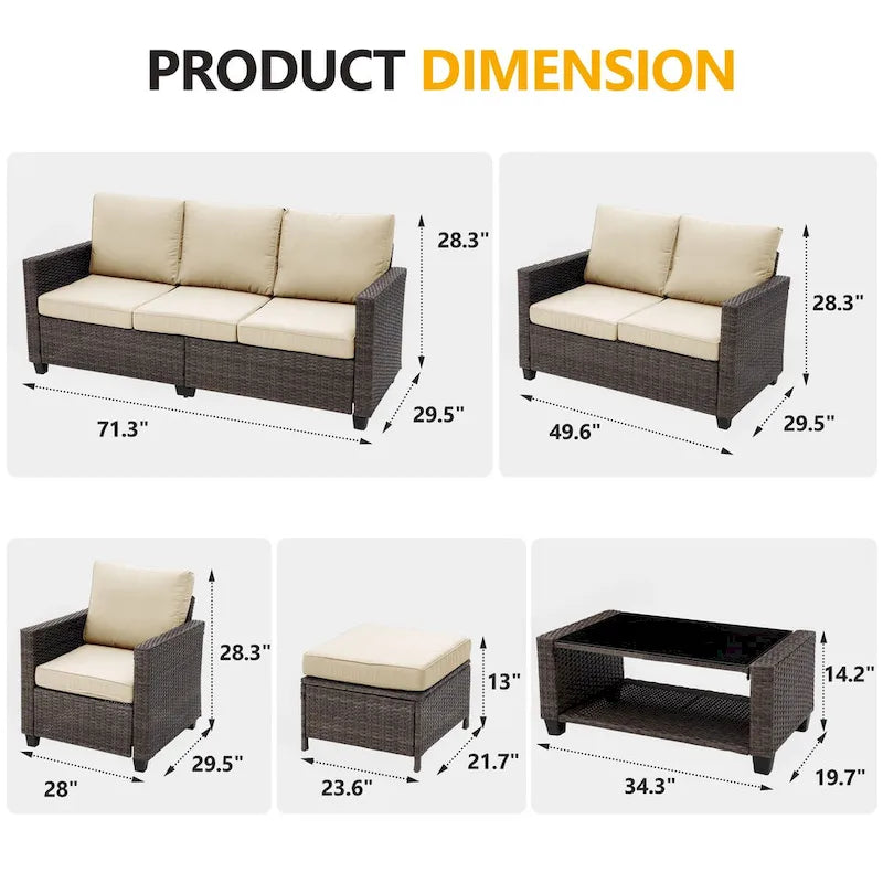 9 - Person Outdoor Seating Group with Cushions
