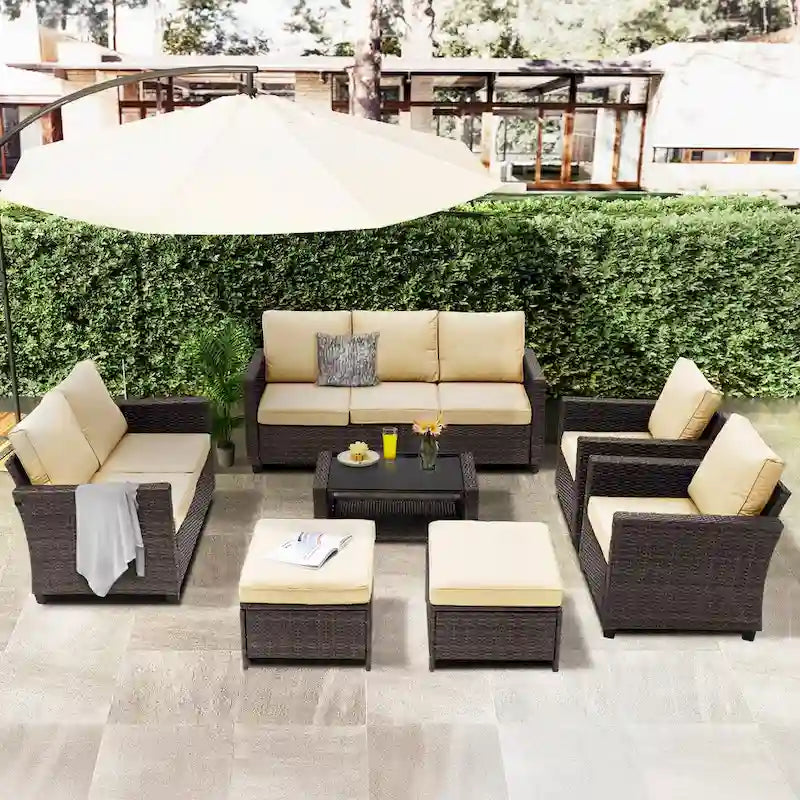 9 - Person Outdoor Seating Group with Cushions