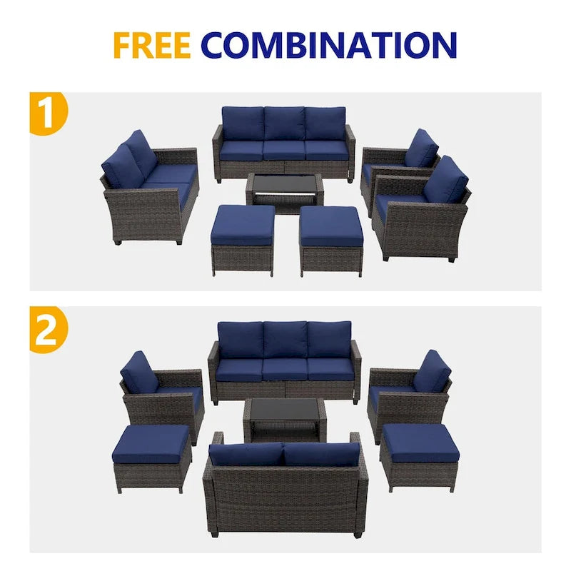 9 - Person Outdoor Seating Group with Cushions