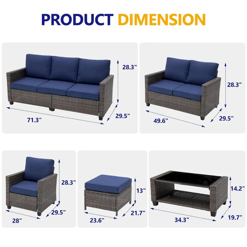 9 - Person Outdoor Seating Group with Cushions