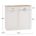 Kitchen Trash Cabinet with 2 Drawers