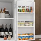 Kitchen Island Rolling Trolley Cart with Drawer, Doors, Storage Racks, Adjustable Shelves
