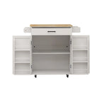 Kitchen Island Rolling Trolley Cart with Drawer, Doors, Storage Racks, Adjustable Shelves