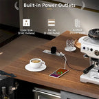 54.5Wood Rolling Kitchen Island w/ Power Outlet,Internal Storage Rack