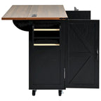 54.5Wood Rolling Kitchen Island w/ Power Outlet,Internal Storage Rack