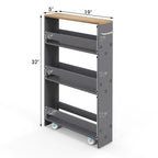 Rolling Kitchen Slim Storage Cart Mobile Shelving Organizer w/ Handle
