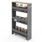 Rolling Kitchen Slim Storage Cart Mobile Shelving Organizer w/ Handle