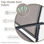 2PCS Patio Glider Set Single Rocking Chair Heavy-Duty Metal Frame