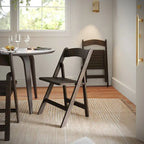 Commercial Grade Solid Wood Portable Folding Dining Chair - 17.5W x 18D x 31.25H
